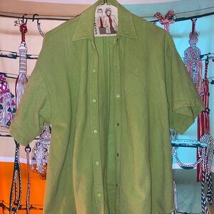 Parfois green corduroy short sleeve shirt jacket